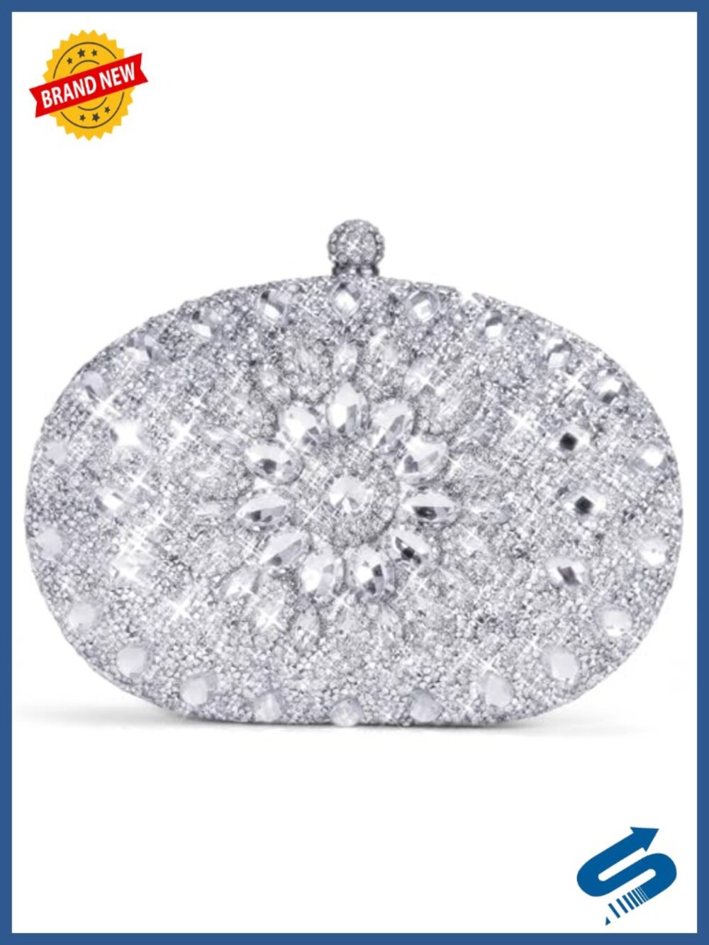 Rhinestone Clutch Evening Bag Sparkly Crystal Handbag for Wedding Party Prom